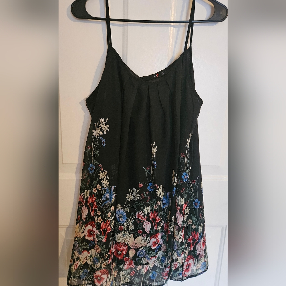 Floral Black Camisole Top